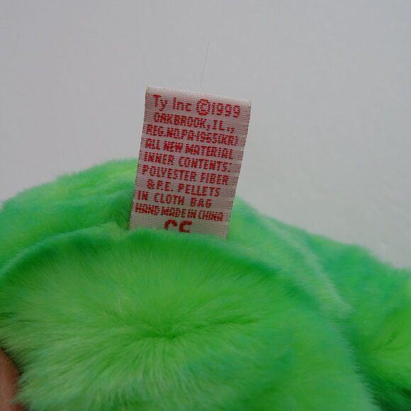 Vtg Ty Beanie Buddy Kicks Bear Soccer Green Stuffed Animal Plush Soft Toy 14" - Picture 7 of 13